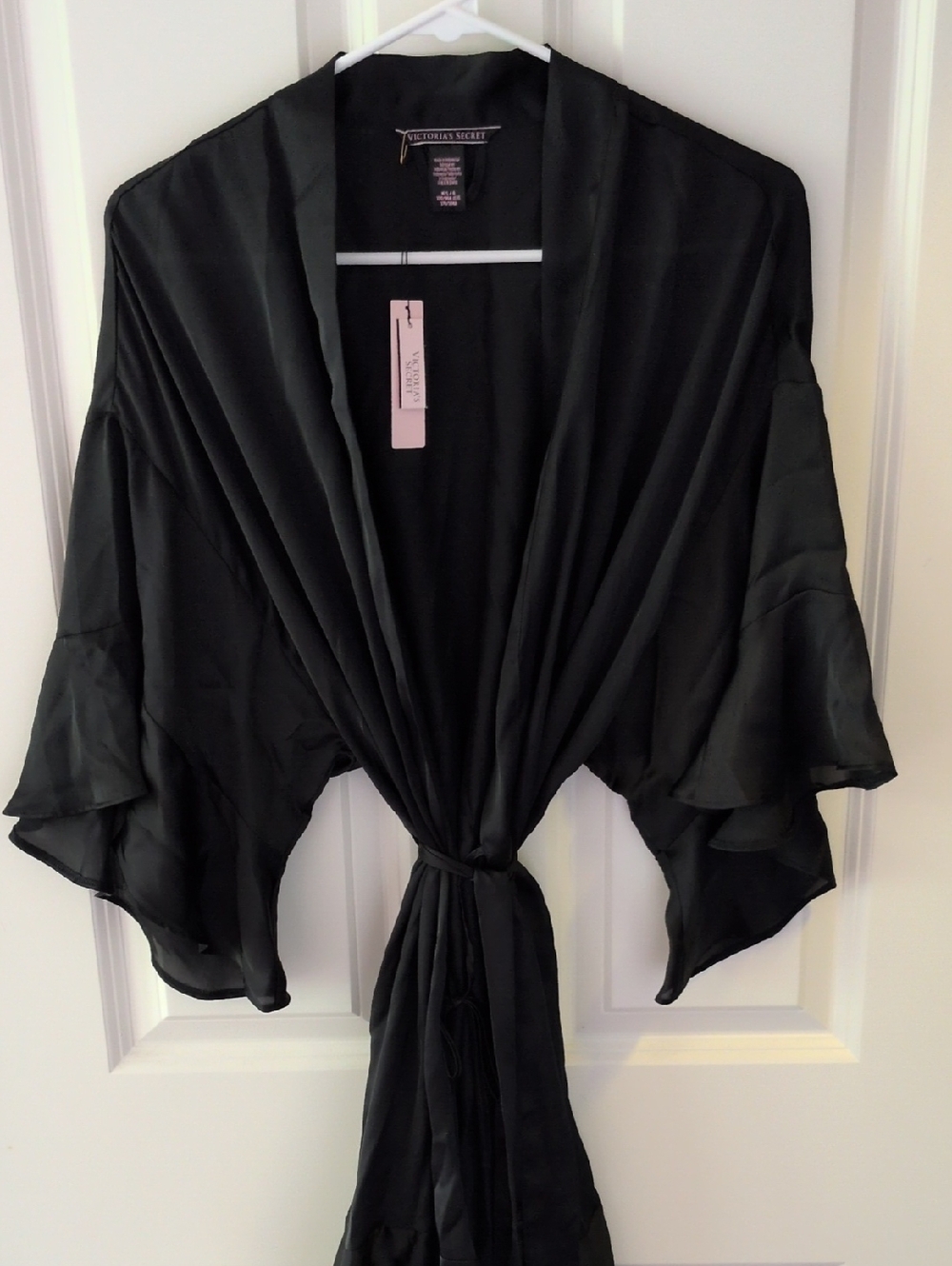 Victoria's Secret Black Satin Kimono Robe